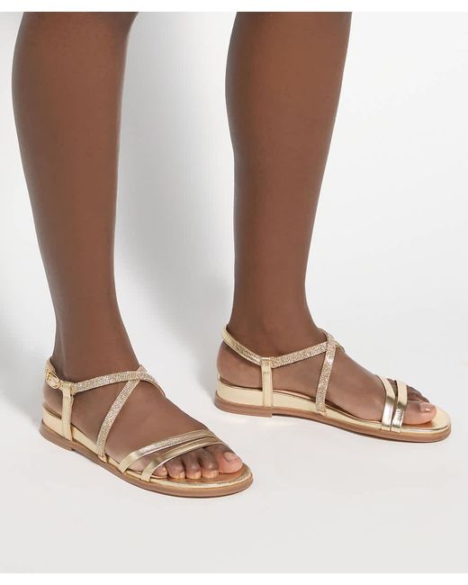 Dune Natural Lexia Flat Strappy Sandals