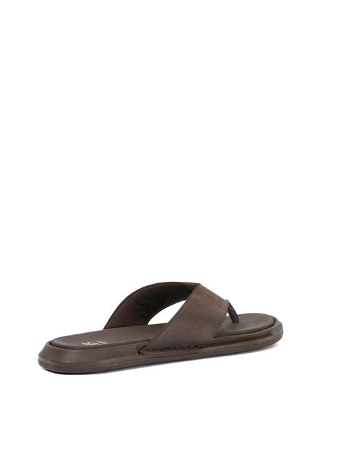 Dune Brown Inside Leather Toe Post Sandals for men