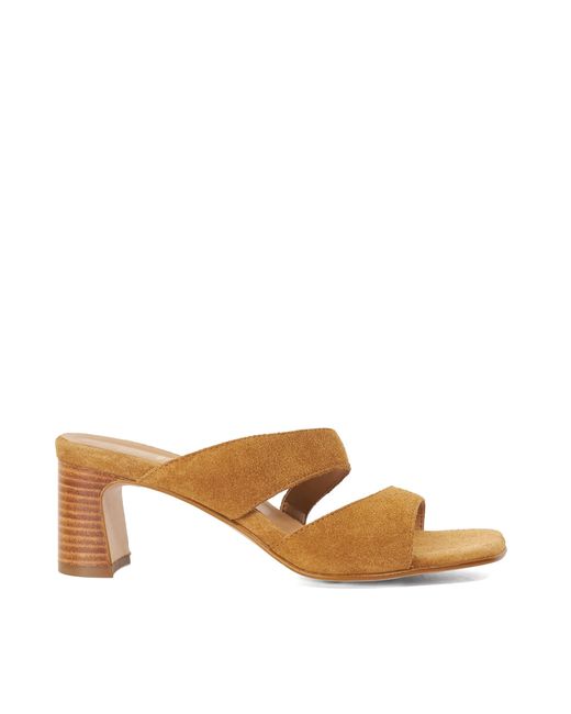 Dune Brown Jaeda Suede Block Heel Mules