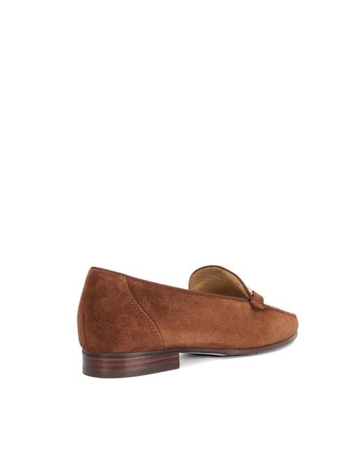 Dune Brown Gilli T Snaffle Trim Leather Loafers