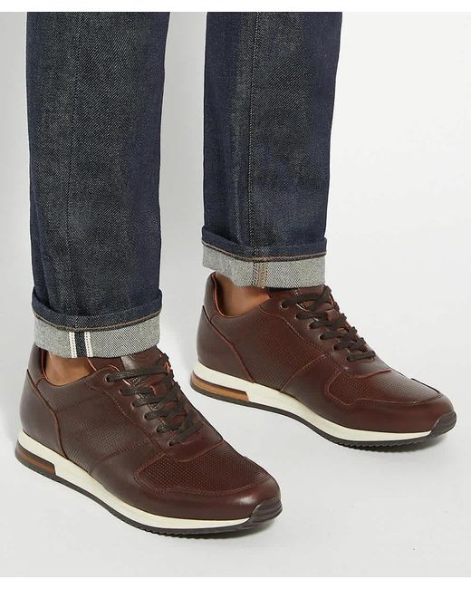Dune Brown Trilogy Lace-Up Runner Trainers for men