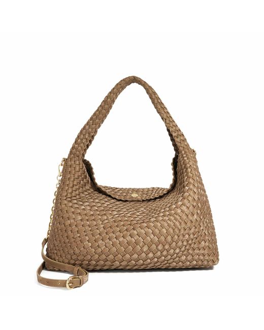 Dune Brown Deliberate L Woven Shoulder Bag