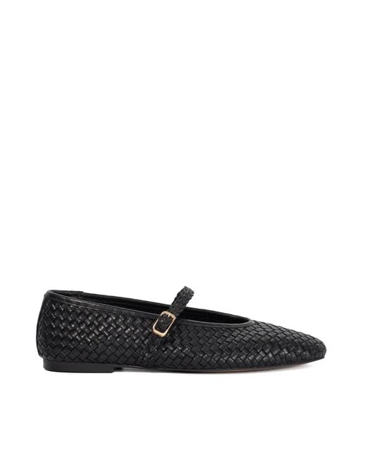 Dune Black Wf Headliner Woven Mary Jane Flats
