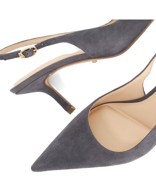 Dune Blue Celise Pointed-Toe Slingback Court Shoes