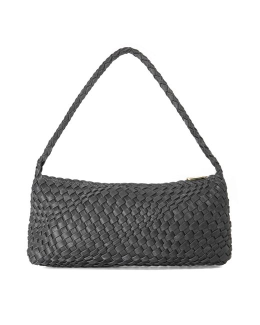 Dune Gray Deliberating Woven East-West Shoulder Bag