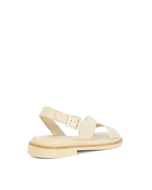 Dune Natural Larko Leather Sandals