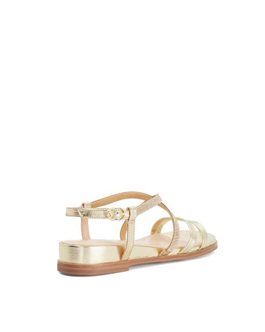 Dune Natural Wf Lexia Flat Strappy Sandals