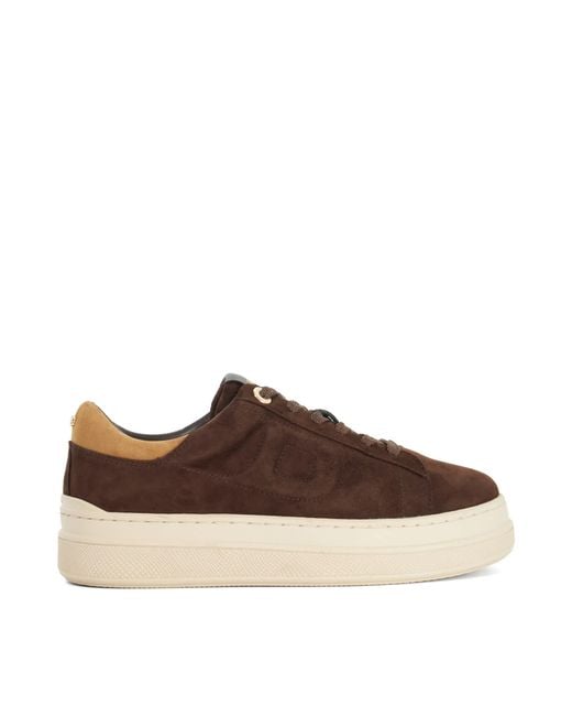 Dune Brown Eden Flatform Lace-Up Trainers