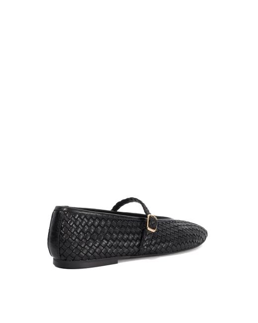 Dune Black Wf Headliner Woven Mary Jane Flats