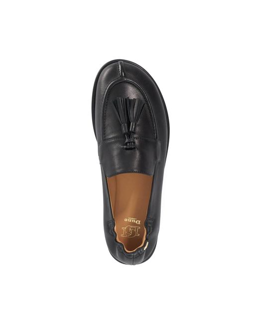 Dune Black Grounding Suede Round Toe Tassel Loafers