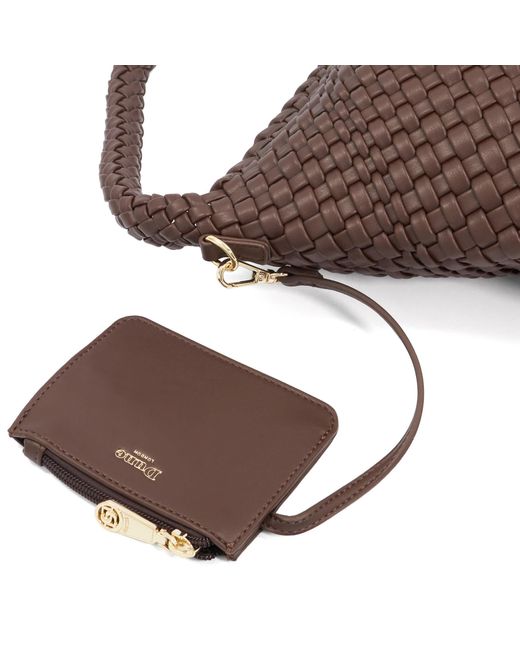 Dune Brown Deliberate M Woven Shoulder Bag
