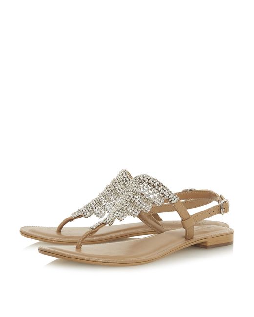 dune flat sparkly sandals