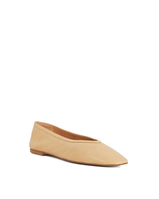 Dune Natural Hetta Leather Ballet Flats