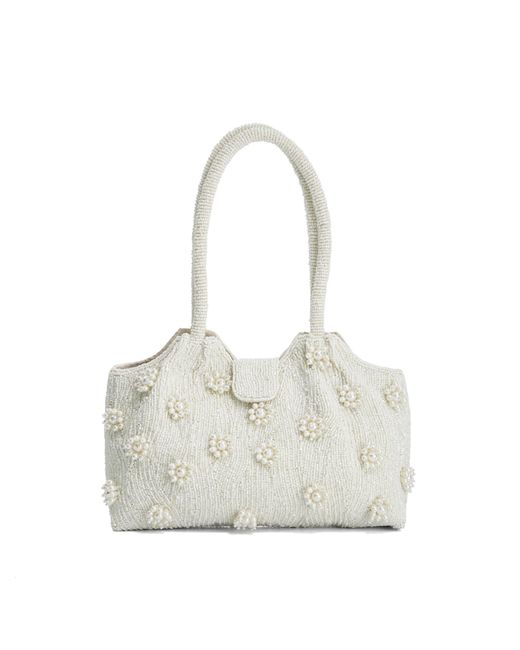 Dune White Dunmore Embellished Shoulder Bag