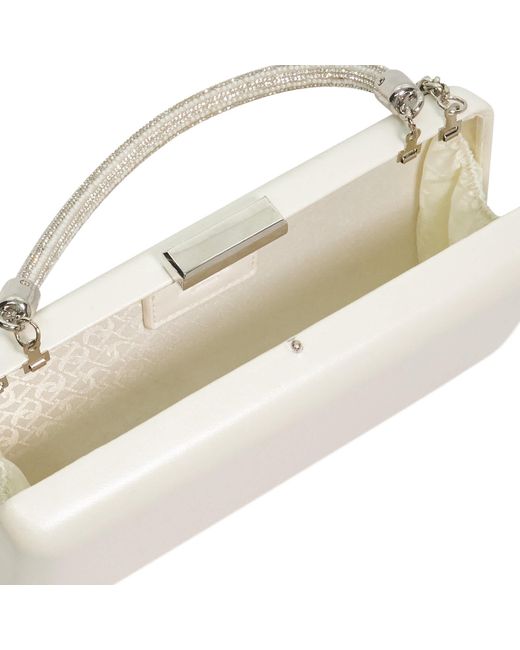 Dune White Brunch Leather Tubular Top Handle Bag