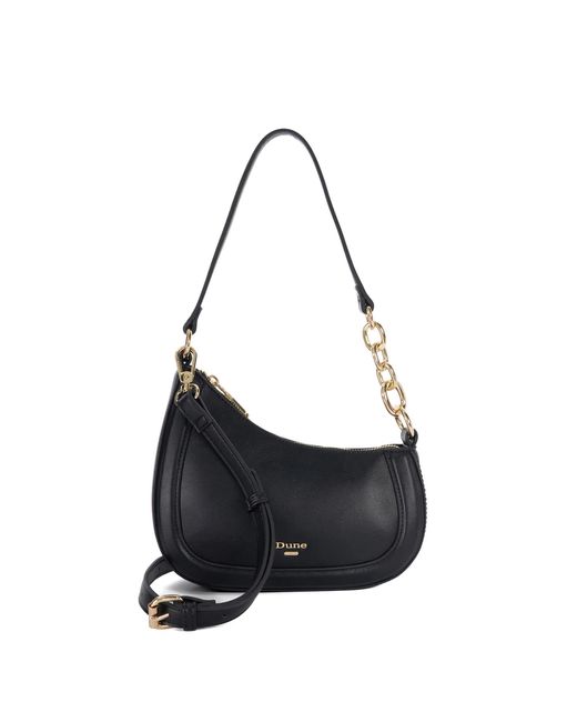 Dune Black Direction Chain Detail Shoulder Bag