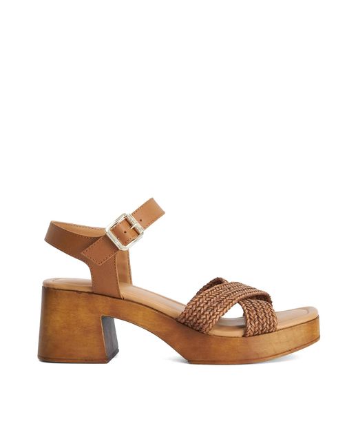 Dune Brown Janko Platform Sandals