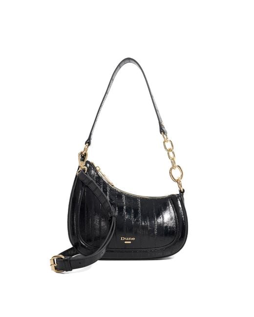 Dune Black Direction Chain Detail Shoulder Bag