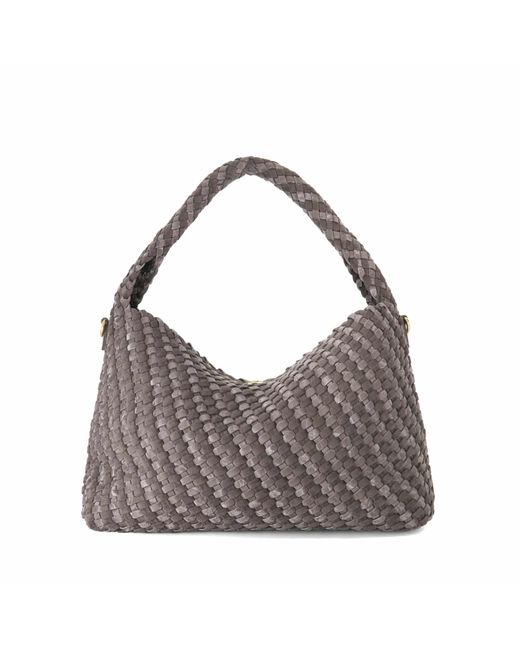 Dune Gray Deliberate L Woven Shoulder Bag