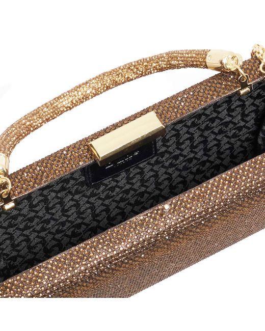 Dune Brown Beaut Diamante Handle Evening Bag