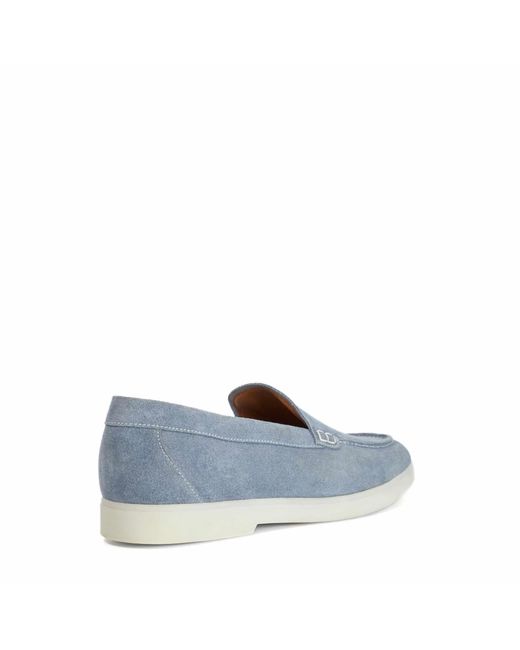 Dune Blue Boltman Suede Casual Loafers for men