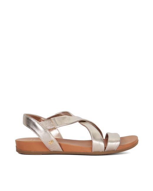 Dune Brown Wf Landies Wide Fit Casual Sandals