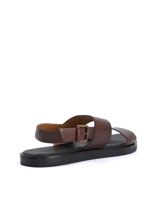 Dune Brown Issac Leather Sandals for men