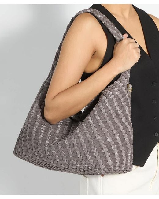 Dune Gray Deliberate L Woven Shoulder Bag