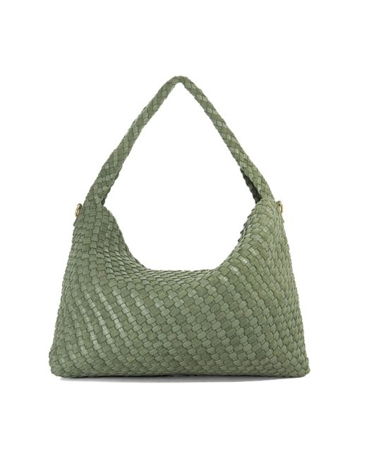 Dune Green Deliberate L Woven Shoulder Bag