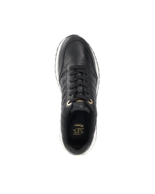 Dune Blue Evelie Quilted Low-Top Trainers