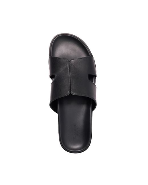 Dune Black Insight Leather Sandals for men