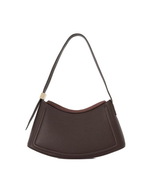 Dune Brown Dependent T Suede Shoulder Bag