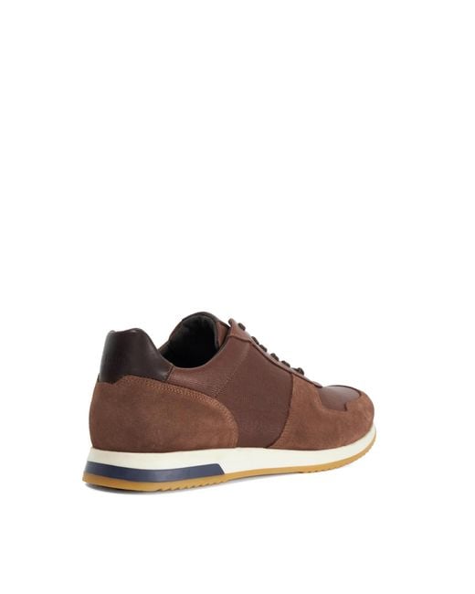 Dune Brown Trusting Contrast Sole Leather Runner for men