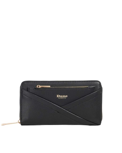 Dune Black Kelbey Crossover Detail Zip Around Purse