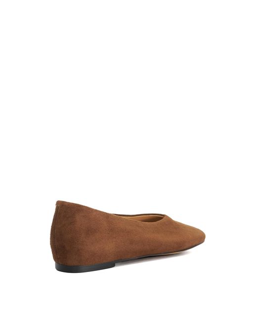 Dune Brown Highcut Ballet Flats