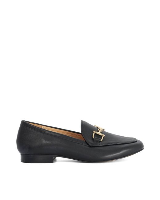 Dune Blue Wf Glair Wide Fit Almond Toe Buckle Detail Loafers