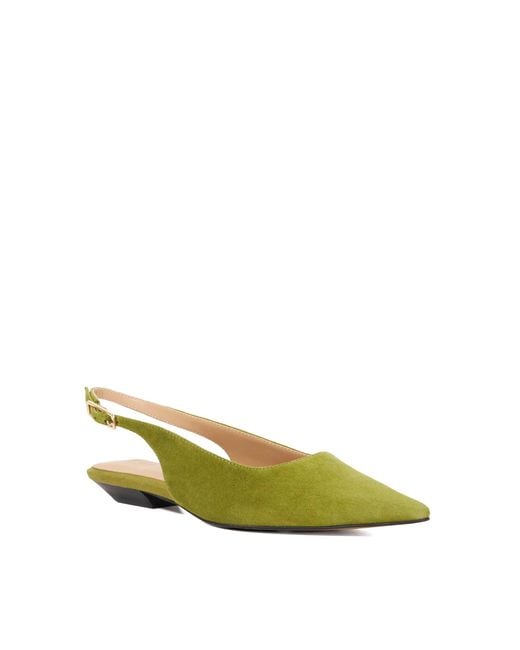 Dune Green Hostess Suede Sling Backs