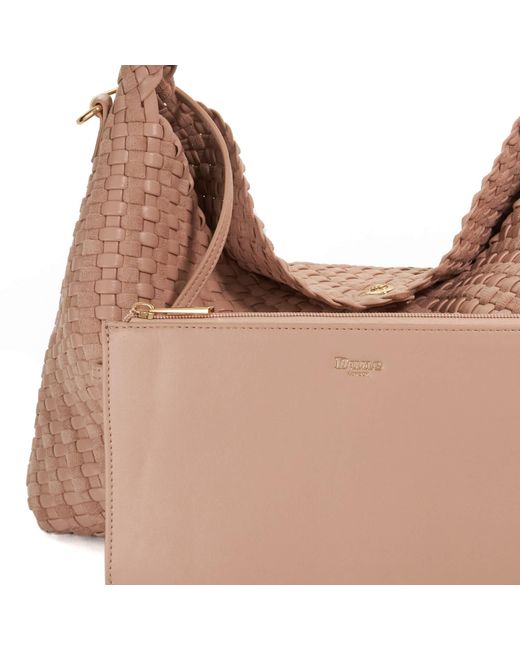 Dune Brown Deliberate L Woven Shoulder Bag