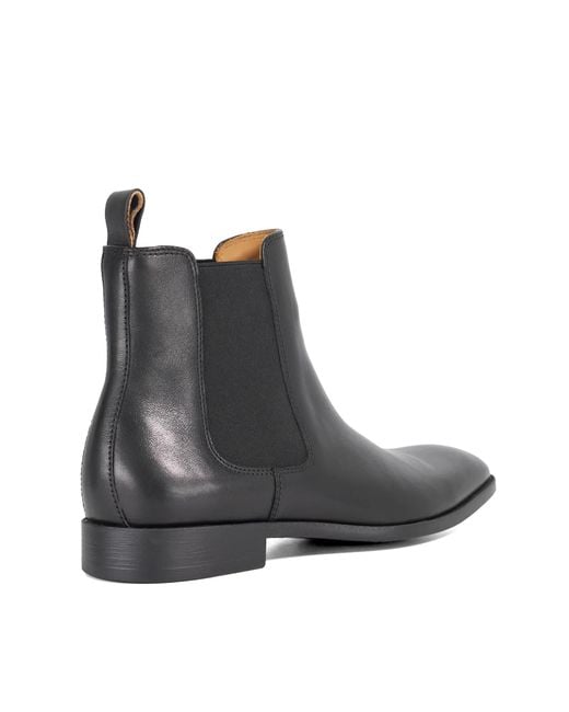 Dune Black Matchin Wf Flexi Sole Leather Chelsea Boots for men
