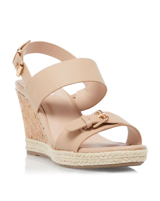 nude wedges dune
