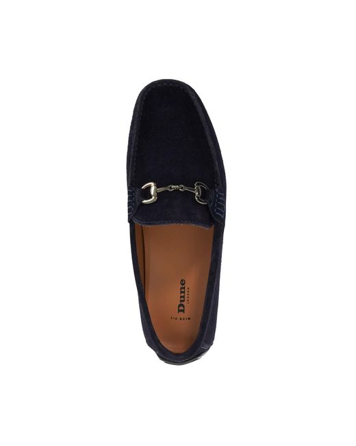 Dune Blue Brackon Wf Suede Snaffle Trim Moccasins for men