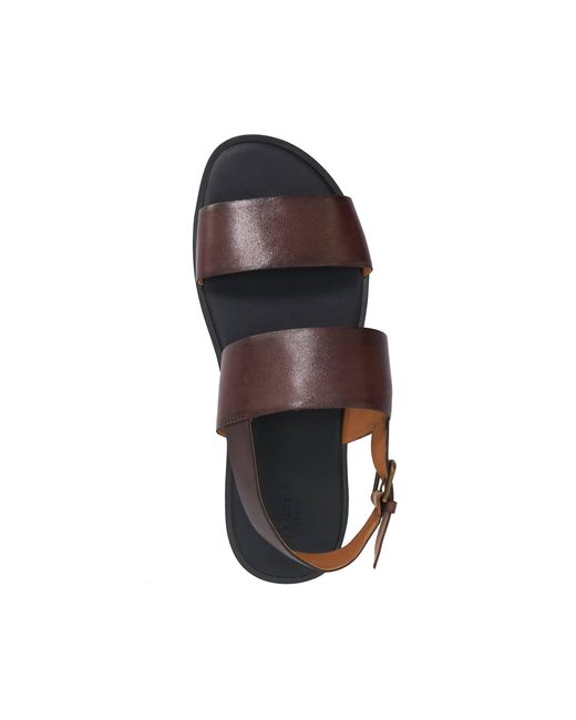Dune Brown Issac Leather Sandals for men