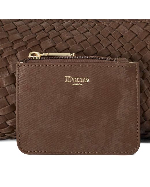 Dune Brown Deliberating Woven East-West Shoulder Bag