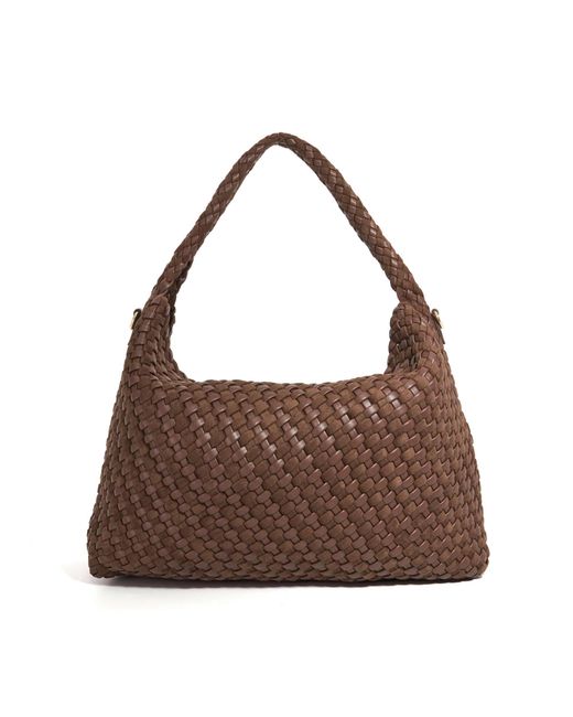 Dune Brown Deliberate L Woven Shoulder Bag