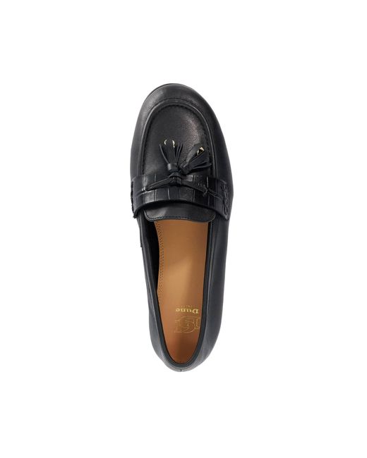 Dune Blue Giavonni Leather Tassel Trim Loafers