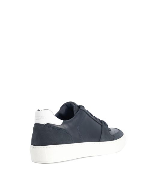 Dune Blue Tawly Leather Cup Sole Trainers for men