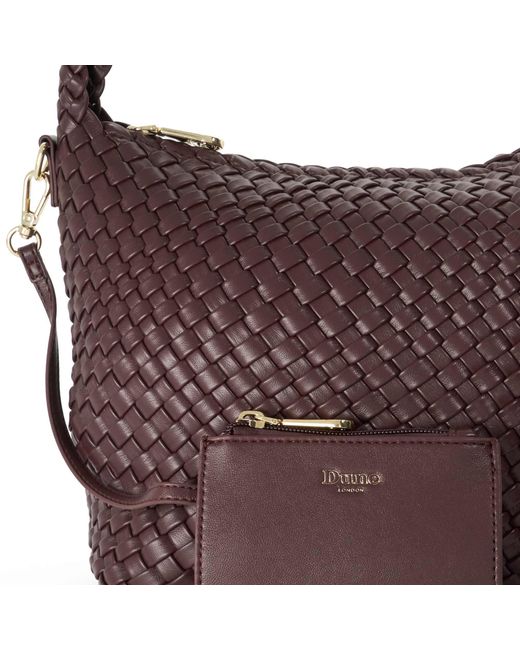 Dune Brown Deliberate M Woven Shoulder Bag