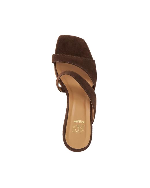 Dune Brown Jaeda Suede Block Heel Mules