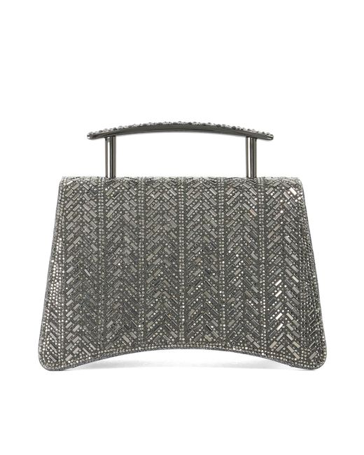 Dune Gray Bedazzle Sculptural Top-Handle Bag