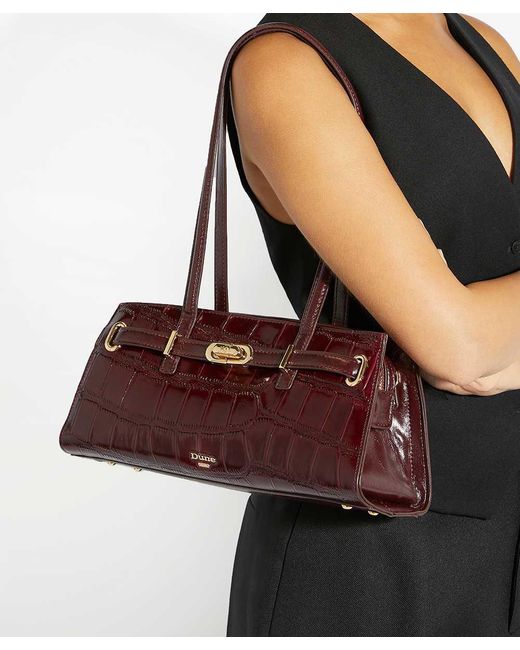 Dune Purple Depend Leather Shoulder Bag
